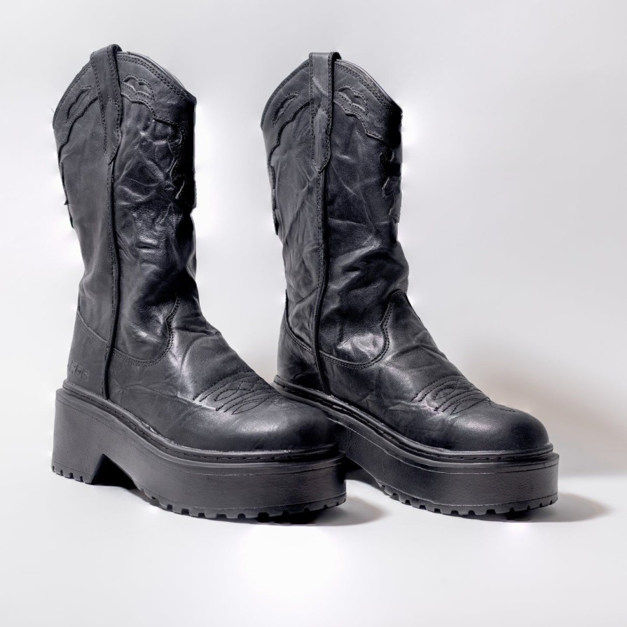 Women ROC | Roc Australia Taurus Vintage Leather Boots Black