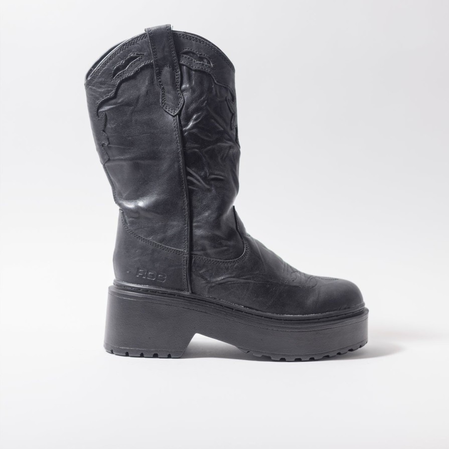 Women ROC | Roc Australia Taurus Vintage Leather Boots Black