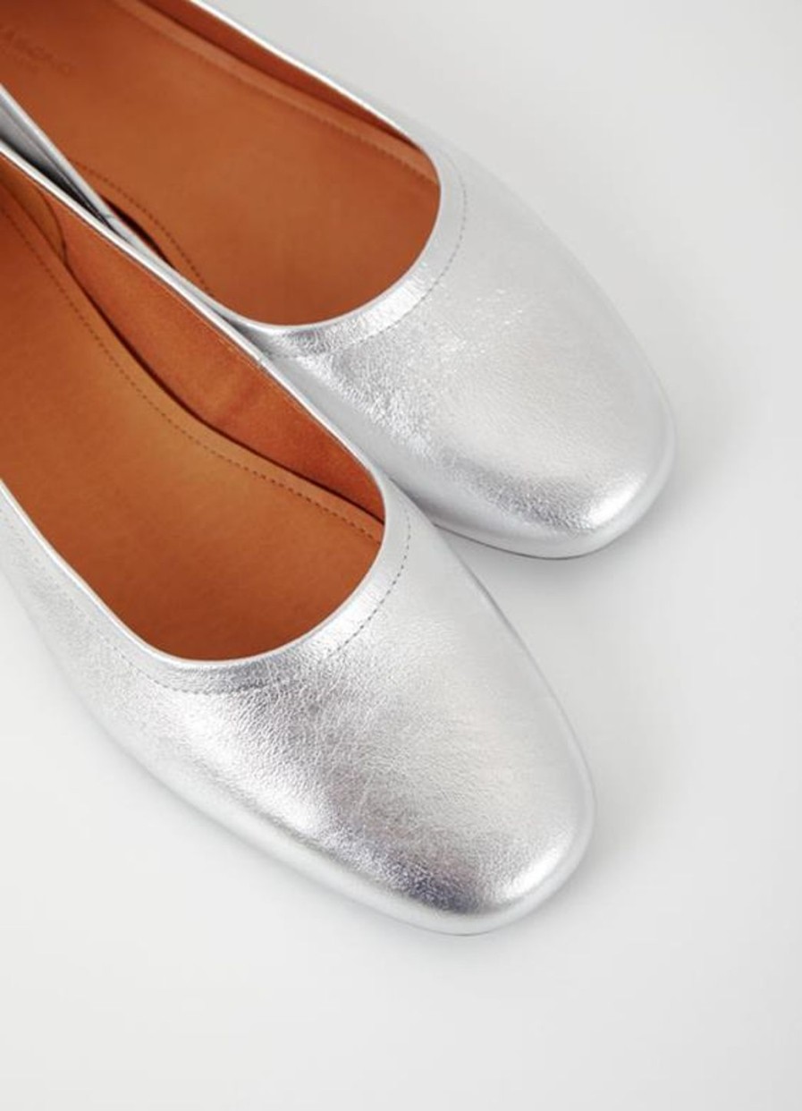 Women VAGABOND SHOEMAKERS | Vagabond Jolin Plain Flats In Silver