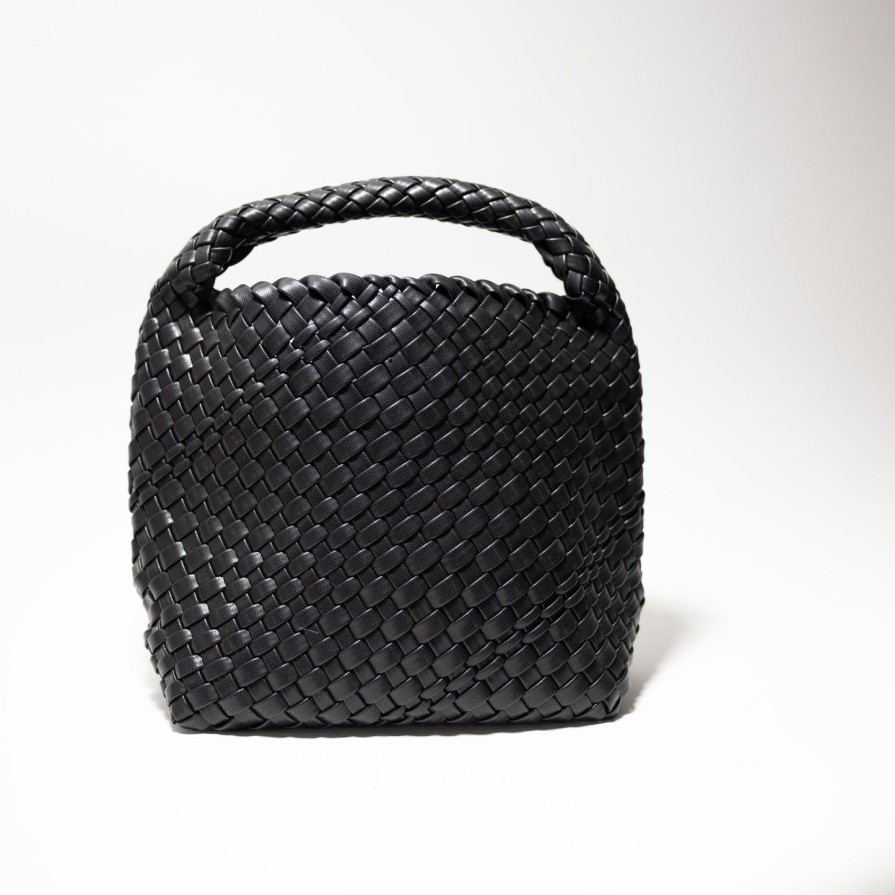 Women SHOE MARKET | Woven Hobo-Black