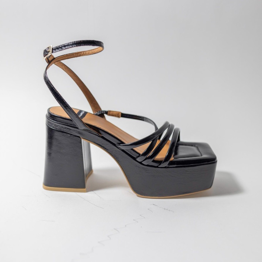 Women ANGEL ALACRON | Angel Alacron Amy Strappy Platform Black