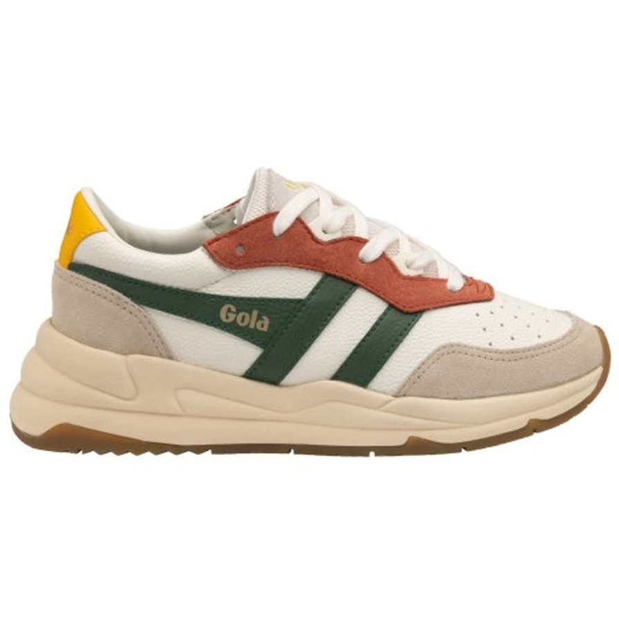 Women GOLA | Women'S Saturn Quadrant Sneakers Off White/Wheat/Evergreen/Sun