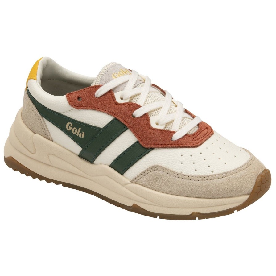 Women GOLA | Women'S Saturn Quadrant Sneakers Off White/Wheat/Evergreen/Sun