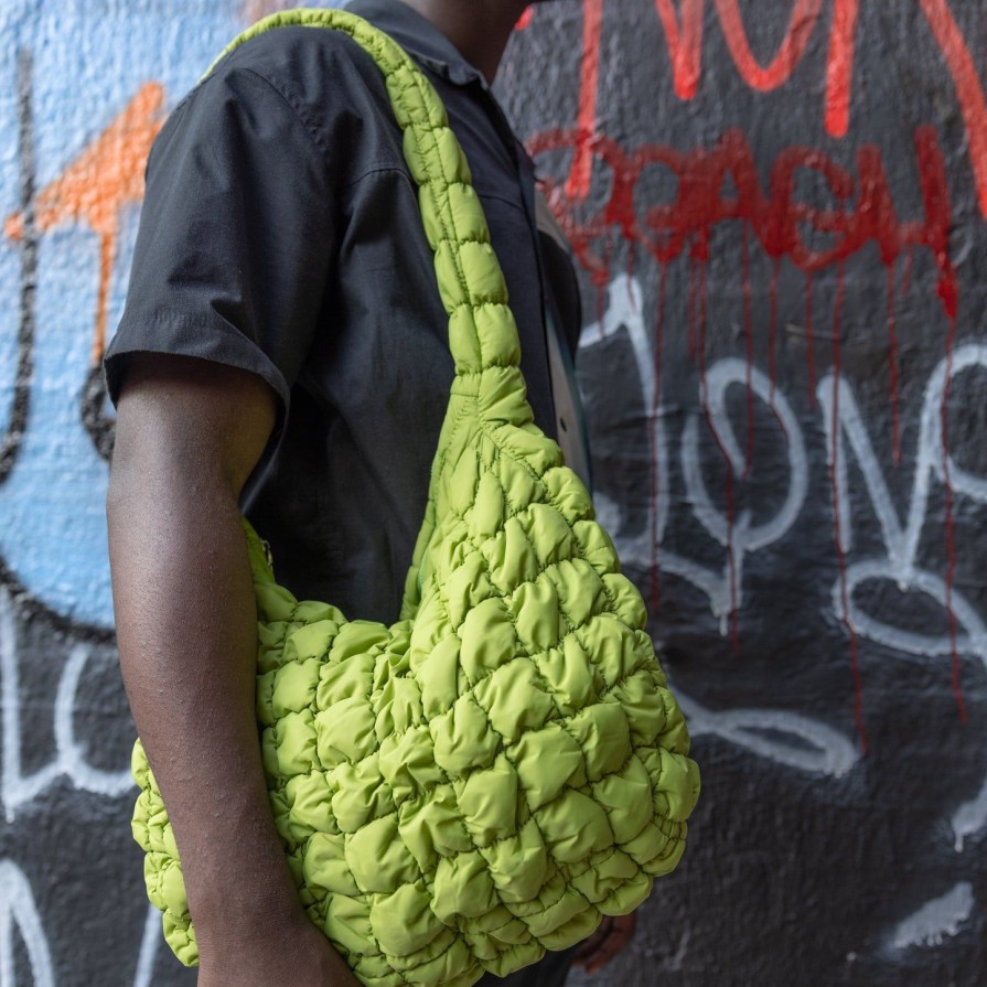 Women SHOE MARKET | Quilted Large Capacity Hobo Green