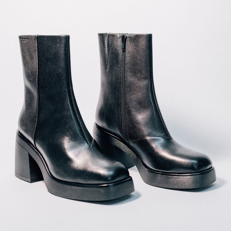 Women VAGABOND SHOEMAKERS | Vagabond Brooke Plain Boot - Black Blk